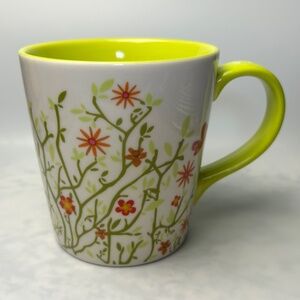 Vntage Starbucks Coffee Mug Flowers and Butterflies 2007